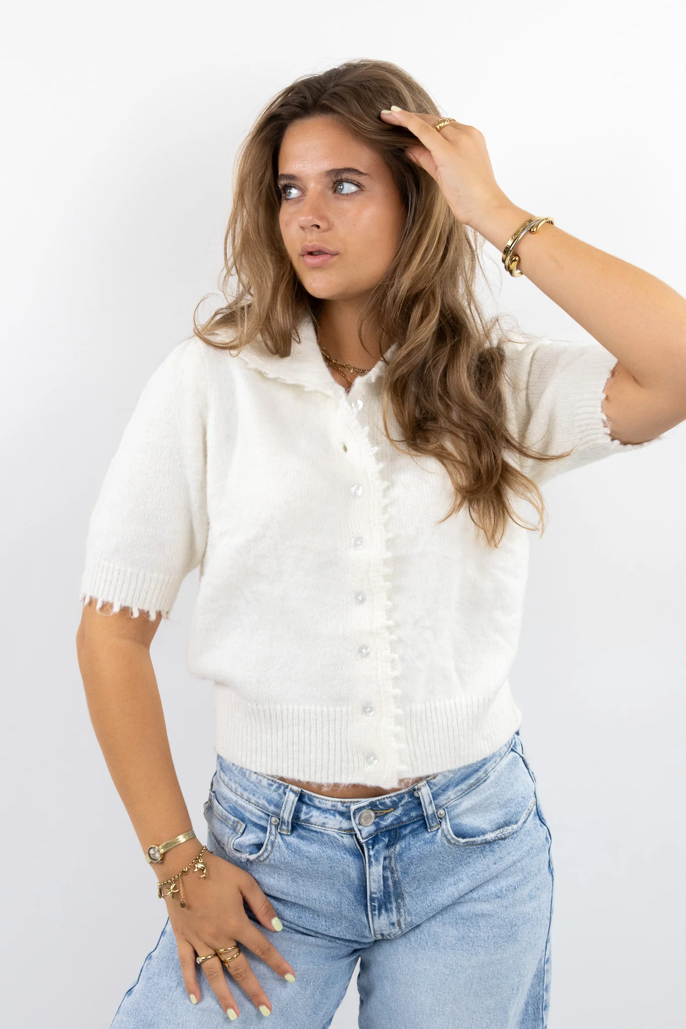 Wavy Button Cardigan - Image 3